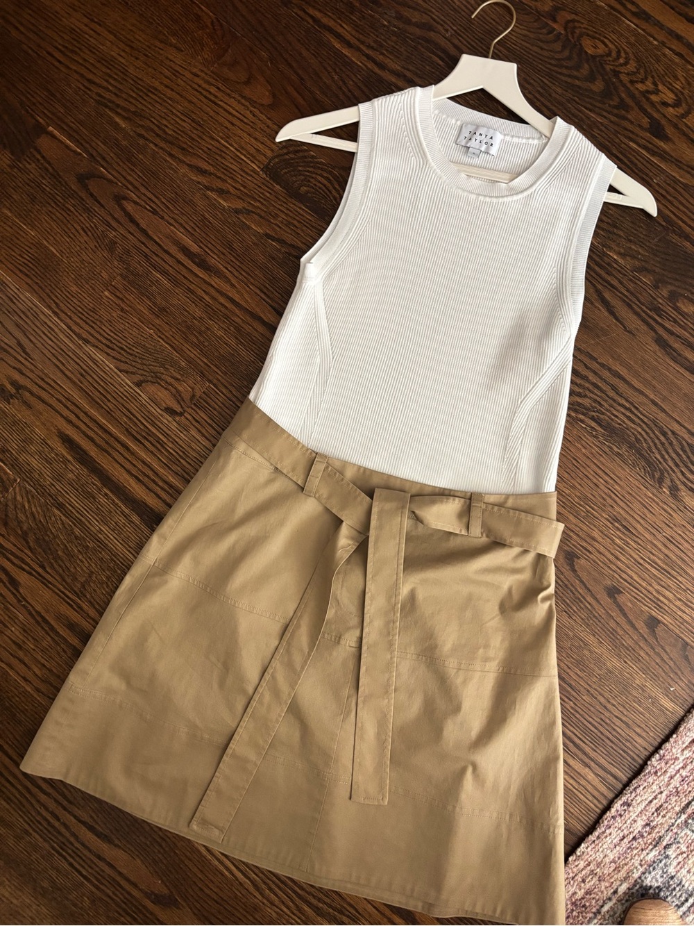Women's Tan Belted Cotton-Blend Shorts